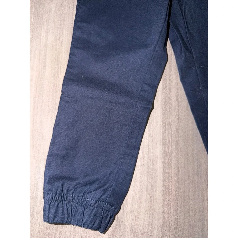 Gap Kids Navy Blue Twill Jogger Pants Elastic‎ Waist Drawstring XS 4-5 NEW Q3